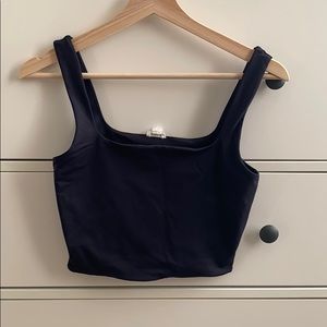 Black crop tank top